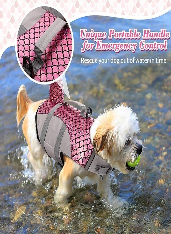 Olpad سترة نجاة للكلاب من أولباد، سترة سباحة قابلة للتعديل للكلاب مزودة بزعنفة قرش، سترة نجاة عالية الوضوح وآمنة للحيوانات الأليفة، مناسبة للكلاب الصغيرة والمتوسطة والكبيرة للسباحة وركوب القوارب [وردي متوسط] - Image 4